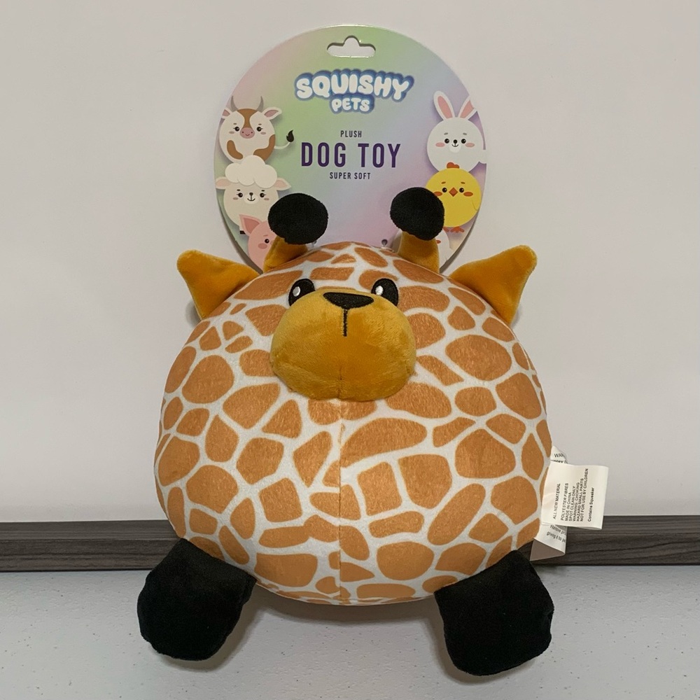 Squishy Pets Plush Giraffe Dog Toy-NWT